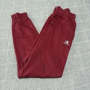 Champion Men's Red Classic Fleece Sweatpants Small embroidered logo Strings